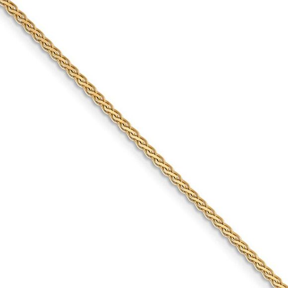 1.8mm 14k Yellow Gold Flat Wheat Chain Necklace 16 Inch